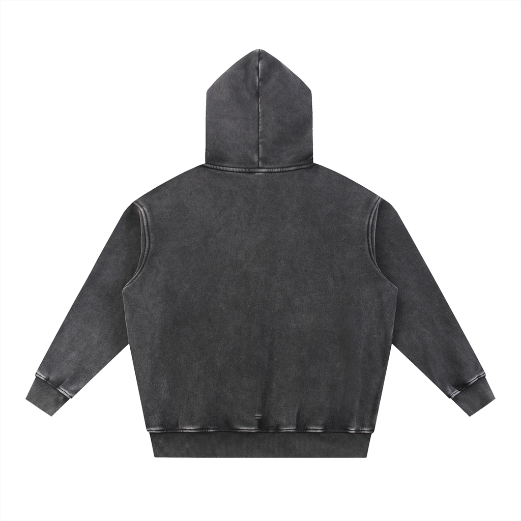 Washed Graphic Back Fleece Hoodie