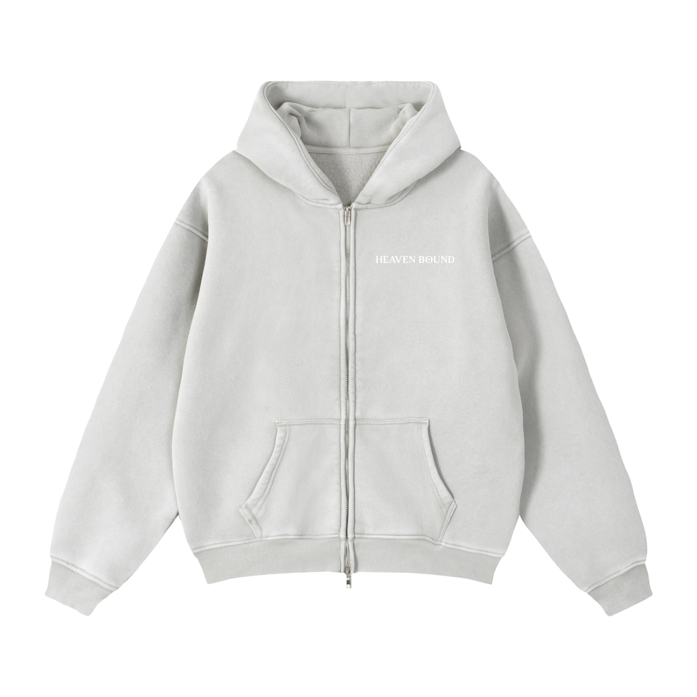 Washed Graphic Back Zip-Up