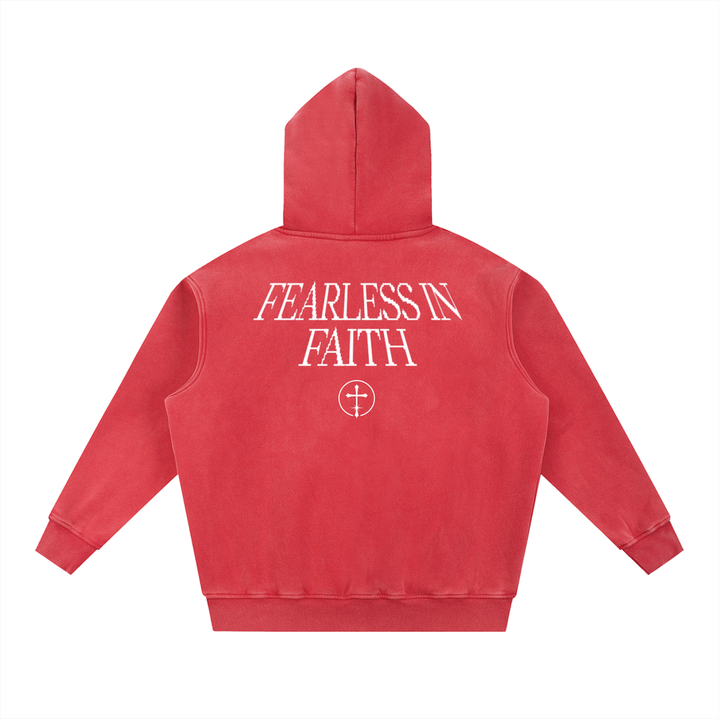 Washed Fearless in Faith Fleece Hoodie