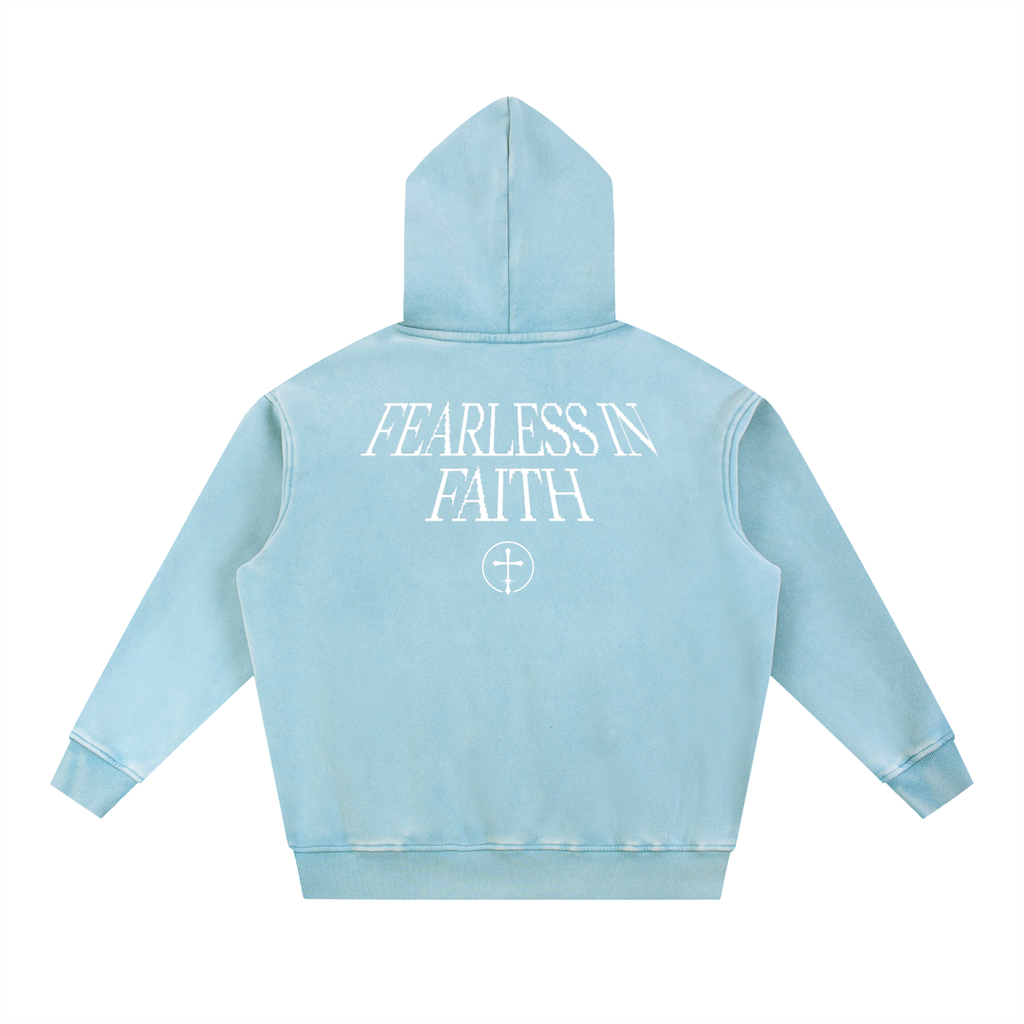 Washed Fearless in Faith Fleece Hoodie