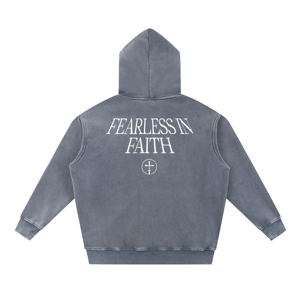 Washed Fearless in Faith Fleece Hoodie