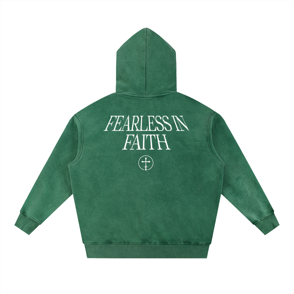 Washed Fearless in Faith Fleece Hoodie