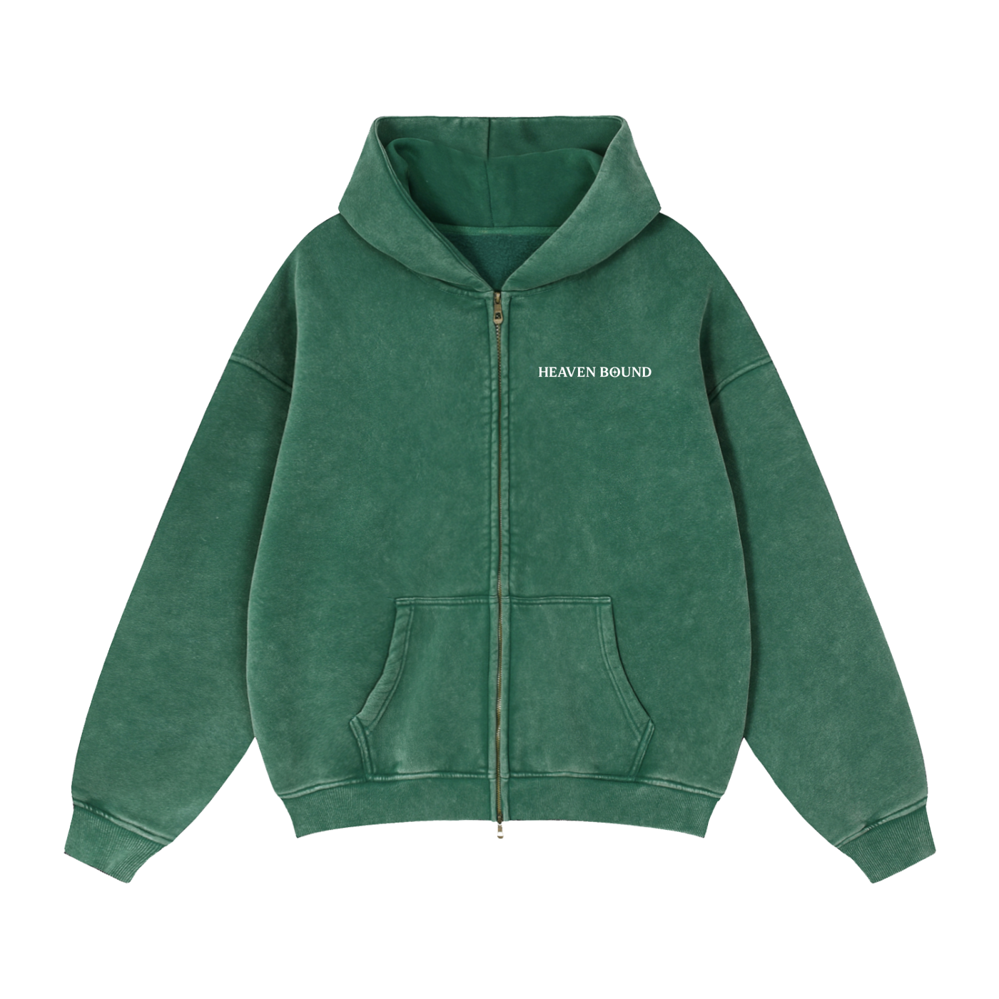 Washed Graphic Back Zip-Up