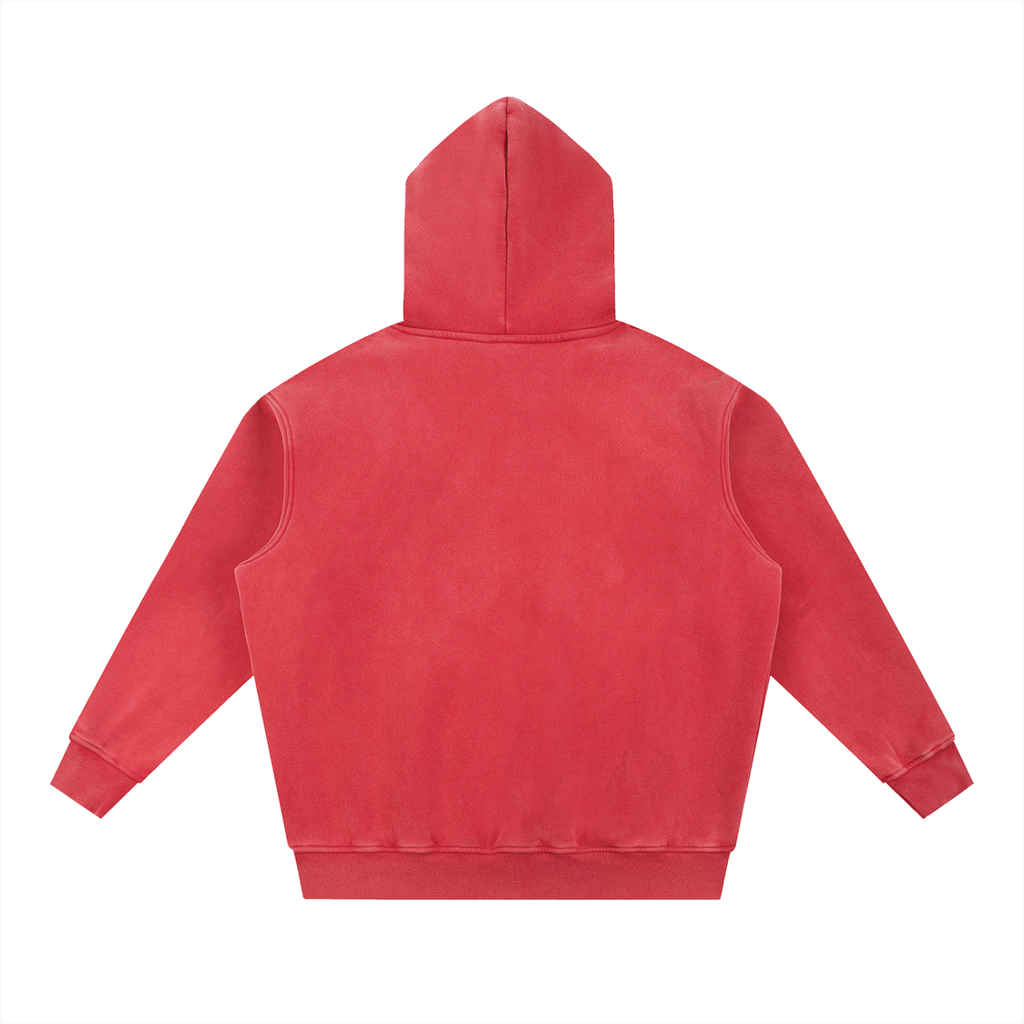 Washed Graphic Back Fleece Hoodie